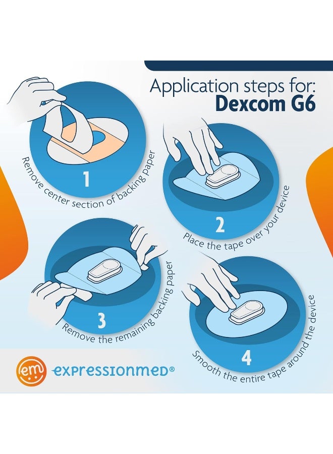 ExpressionMed - Adhesive Patch for Dexcom G6 (5-Pack) - Made in The USA, Waterproof, Split Backing, CGM Tape (Warrior Variety Pack) - Image 2